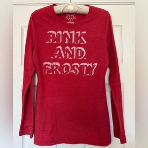 Vintage 2006 PINK Victoria's Secret Red Long Sleeve Top Buttery Soft Large
